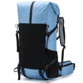 POWER KING 30L to 40L Lightweight Roll-Top Hiking Backpack, Blue