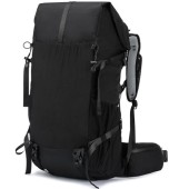 POWER KING 30L Expandable Hiking Backpack, Black, Roll Top, Fits 15.6-inch Laptop