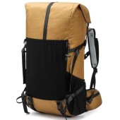 POWER KING 30L to 40L Expandable Hiking Backpack, Brown, Roll Top, Fits 15.6-inch Laptop