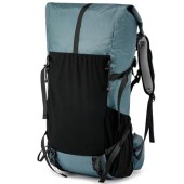 POWER KING Lightweight Roll-Top Hiking Backpack, 30L to 40L, Grey Green