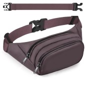 SUPHOSMT Brown 4-Pocket Waist Bag with Extended Belt