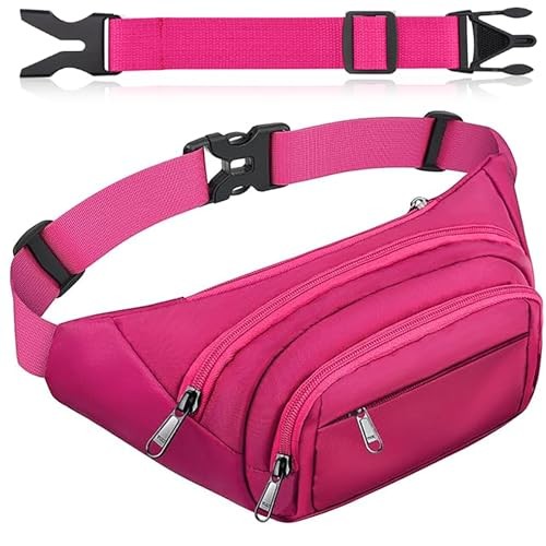 SUPHOSMT Rose Bum Bag, 4 Pockets with Extended Belt