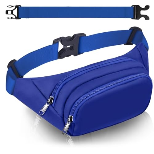 SUPHOSMT Treasure Blue Bum Bag, 4 Pockets, Extended Belt