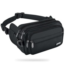 AGPTEK Large RFID Bum Bag, Adjustable Waterproof Waist Pack, Black, L