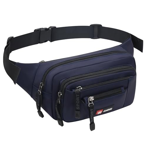AirZyx Dark Blue Waterproof Bumbag Waist Pack, Plus Size