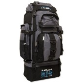 Andes Ramada 120L Extra Large Hiking and Camping Backpack, Black/Grey