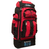 Andes Ramada 120L Extra Large Hiking and Camping Backpack, Red