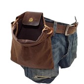 ASENIE Waxed Canvas Foraging Bag, Collapsible Brown Belt Pouch