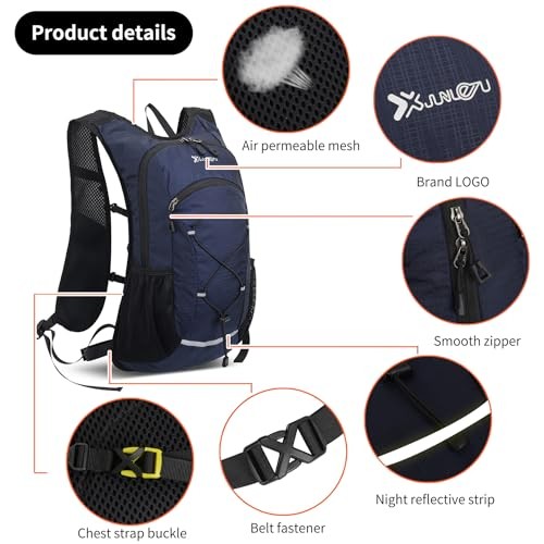 Asnewkit Ultra Lightweight 20L Waterproof Backpack, Blue-3