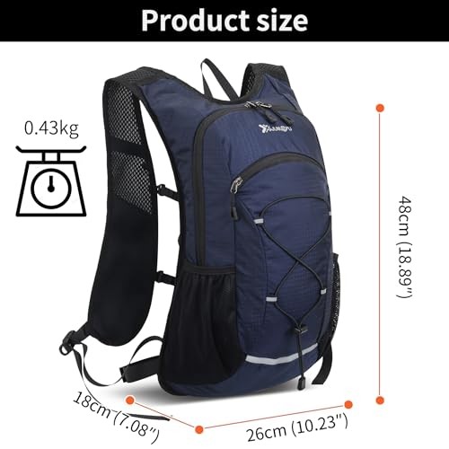 Asnewkit Ultra Lightweight 20L Waterproof Backpack, Blue-4
