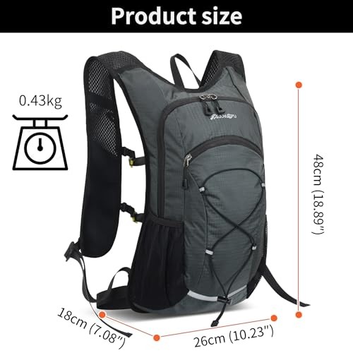 Asnewkit Ultra Lightweight 20L Waterproof Backpack, Grey-1