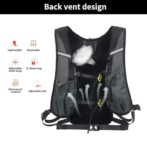 Asnewkit Ultra Lightweight 20L Waterproof Backpack, Grey-2