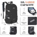 BAGPARKK 35L Lightweight Packable Travel Hiking Backpack, Black, 35L Extra Large
