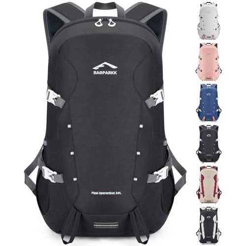 BAGPARKK 35L Lightweight Packable Travel Hiking Backpack, Black, 35L Extra Large
