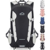 BAGPARKK 35L Extra Large Lightweight Packable Travel Hiking Backpack, Water-Resistant Camping Daypack, Black-White