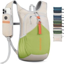 BECOJADDE 15 Litre Foldable Hiking Backpack, Beige Green