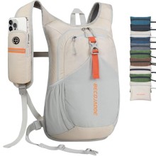BECOJADDE 18L Foldable Hiking Backpack, Beige
