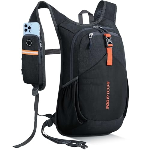 BECOJADDE 18L Foldable Hiking Backpack, Black