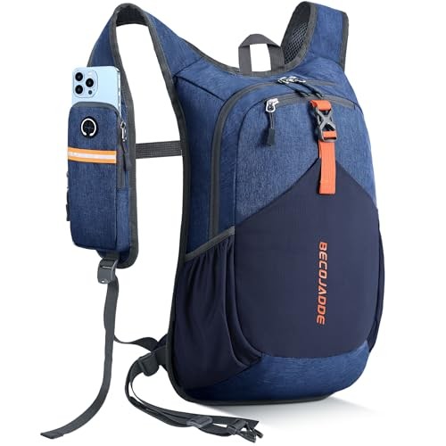 BECOJADDE 18L Foldable Hiking Backpack, Navy