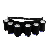 AQSQWQ Black Beer Belt 6-Pack Bottle and Can Holder