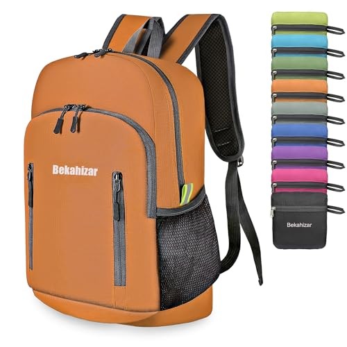 Bekahizar 20L Ultra Lightweight Foldable Hiking Daypack, Orange