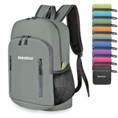 Bekahizar 20L Ultra Lightweight Foldable Hiking Daypack, Grey Green