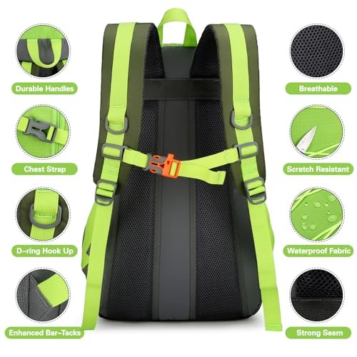 Besrina 40L Hiking Backpack, water-resistant travel rucksack with reflective strips-2