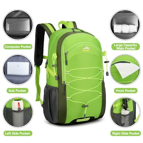 Besrina 40L Hiking Backpack, water-resistant travel rucksack with reflective strips-4