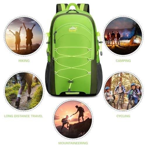 Besrina 40L Hiking Backpack, water-resistant travel rucksack with reflective strips-5