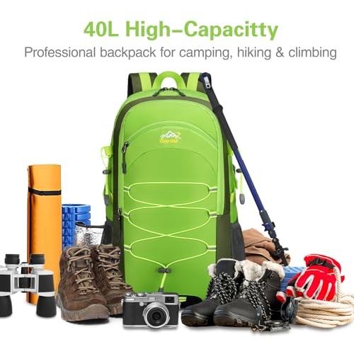 Besrina 40L Hiking Backpack, water-resistant travel rucksack with reflective strips-6