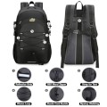 Besrina 40L Hiking Backpack, Black, water-resistant daypack with reflective strips
