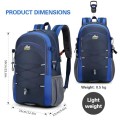 Besrina 40L Hiking Backpack, Blue, Multi-functional Water-Resistant Travel Rucksack with Reflective Strips