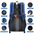 Besrina 40L Hiking Backpack, Blue, Multi-functional Water-Resistant Travel Rucksack with Reflective Strips