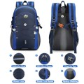 Besrina 40L Hiking Backpack, Blue, Multi-functional Water-Resistant Travel Rucksack with Reflective Strips