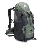 Bseash 50L Hiking Backpack, Army Green, with Shoe Compartment
