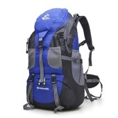 Bseash 50L Hiking Backpack, Blue, No Shoe Compartment