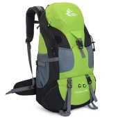 Bseash 50L Hiking Backpack, water-resistant lightweight daypack, Green (no shoe compartment)