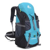 Bseash 50L Hiking Backpack, Water-Resistant Lightweight Daypack, Lake Green, without Shoe Compartment