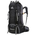 Bseash 60L Waterproof Hiking and Camping Backpack with Rain Cover, Black