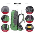 Bseash 60L Waterproof Hiking and Camping Backpack with Rain Cover, Green