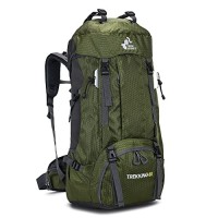 Bseash 60L Waterproof Hiking and Camping Backpack with Rain Cover, Green