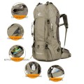 Bseash 60L Waterproof Hiking and Camping Backpack with Rain Cover, Greyish Green