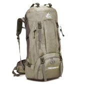 Bseash 60L Waterproof Hiking and Camping Backpack with Rain Cover, Greyish Green