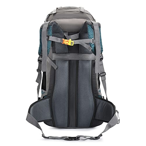 Bseash 60L Waterproof Hiking and Camping Backpack with Rain Cover, Blue Green-8