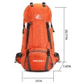Bseash 60L Waterproof Hiking and Camping Backpack with Rain Cover, Orange