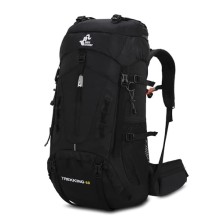 Bseash 60L Black Waterproof Lightweight Hiking Backpack with Rain Cover