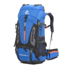 Bseash 60L Waterproof Lightweight Hiking Backpack with Rain Cover, Light Blue