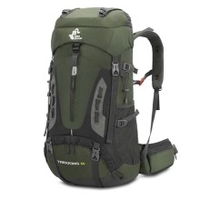 Bseash 60L Waterproof Lightweight Hiking Backpack with Rain Cover, Army Green