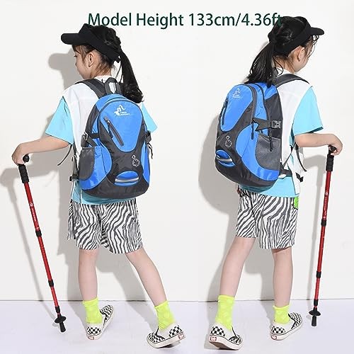 Bseash Blue Small 20L Outdoor Hiking Backpack, Lightweight Waterproof Daypack for Kids-5