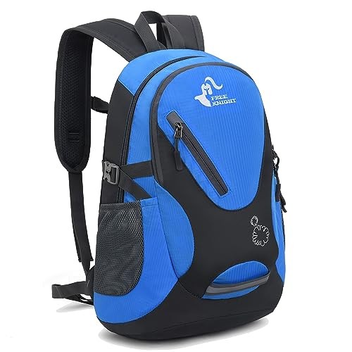 Bseash Blue Small 20L Outdoor Hiking Backpack, Lightweight Waterproof Daypack for Kids